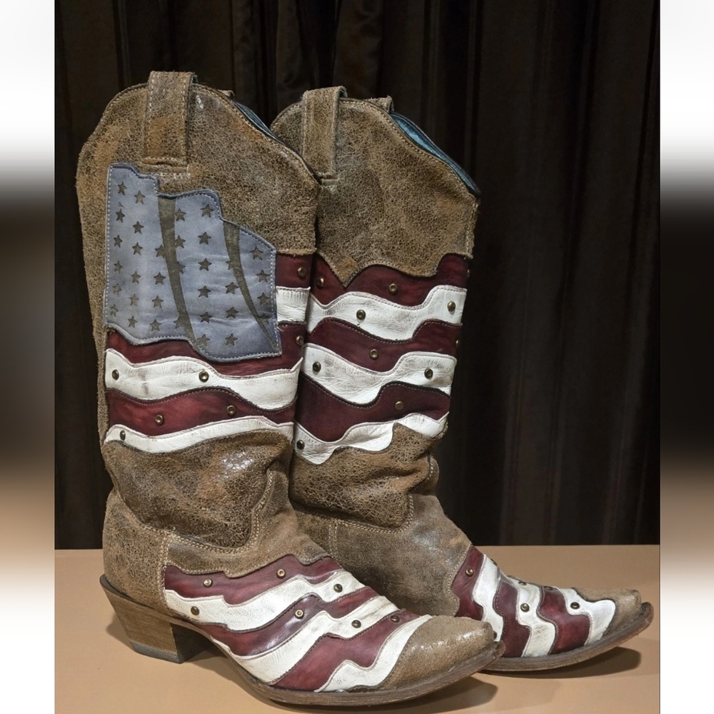 Vintage Corral American Flag Western Cowboy Boot Women